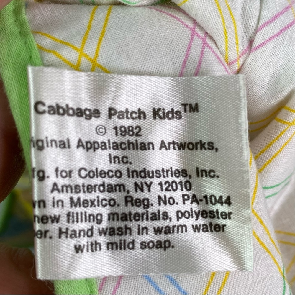 Vintage 1982 Cabbage Patch Kids Doll Quilted Diaper Bag White Pink Blue - Picture 7 of 7